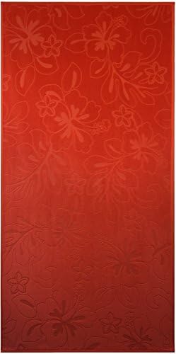 Orange Hibiscus Velour Jacquard Brazilian Beach Towel 30x60 Inches