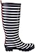 Joules Women's Welly Print Rain Boot, French Navy Stripe, 7 M US