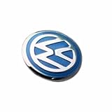 ESC EDP525FBA 2 Pieces Car Key Logo Auto Emblems Dia:1.4cm Car Styling Sticker, Blue Color for VW Golf Rabbit Bora Polo Touran Tiguan Jetta Passat