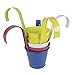 brightmaison Lily Hanging Planter for Balcony & Garden Decor, Plant Pots with Hooks for Hanging - Succulent Pots Set of 5, Multi Color