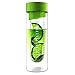 Asobu Flavor It 20 Once Glass Water Bottle With Fruit Infuser, Green