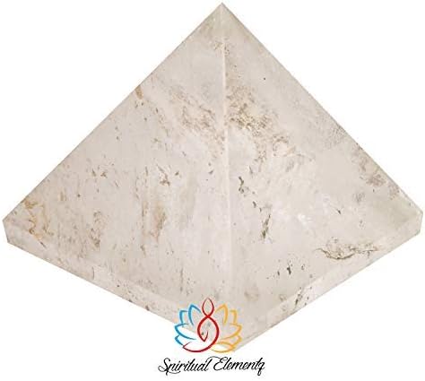 Spiritual Elementz White Crystal Pyramid (1'Inch) Stone of Purity and Positivity.