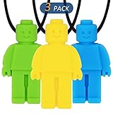 QUALEAP Sensory Chew Necklace for Kids, Boys or Girls - Oral Sensory Chew Toys Teether Necklace Chewing Necklace - Designed for Autism, ADHD, Oral Motor Boys BPA Free (3 Pack)