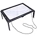 NIUPIKA Magnifier 3X with 4 LED Lights Hands Free Large Rectangular Full Page Magnifiers for Reading Magnifying Glass,Has Flip Out Legs Standing Over Document
