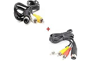 WICAREYO AV Audio Video Composite TV Cable for Genesis 1 & 6ft Audio Video AV Cable 9 Pin for Genesis 2 & 3