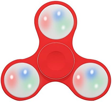 SRX Fidget Spinner Toy Stress Reducer Light Up Switch Control - Red