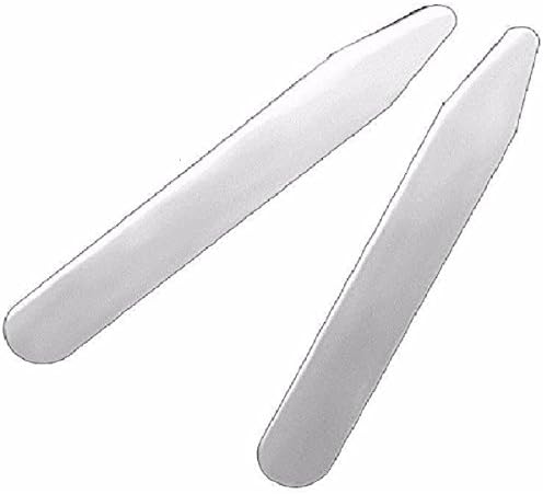 20 Count 2.2" Inch Polished Mens Metal Dress Shirt Collar Stays Stiffeners