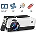Wsky Video Portable Projector Outdoor Home Theater, LED LCD HD 1080p Supported with Dual Speakers, Compatible DVD, Phone, Laptop, HDMI, TV, PS4, PC (Black and White) primary