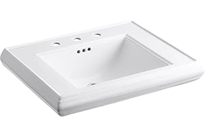 KOHLER Memoirs® pedestal/console table bathroom sink basin with 8" widespread faucet holes