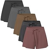 XFIFM 5 Pack: Womens SuperSoft Comfy Stretch Pajama Lounge Shorts Elegant Sleepwear Cozy Pajama Bottoms Cute Sleep Shorts