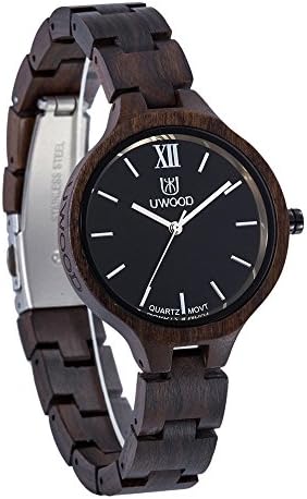 Women Wooden Watches Analog Swiss-Quartz Watch with Wood Bracelet W1003A