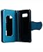 Samsung S8 Case,Galaxy S8 Wallet Case, FLYEE 9 Card Slot PU Leather Magnetic Protective Cover with Mirror and Wrist Strap for Samsung Galaxy s8 Blue