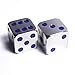 2Pcs D6 16mm Metal Alloy Custom & Unique Dice - Highly Polished Premium Edition (Silver Body/Deep Blue pips)