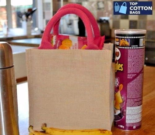 Juco Shopping Bag with Cotton Corded Handles Pink Pack of 10 Bags