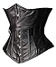 SHAPERX Camellias Womens Faux Leather Steampunk Gothic Steel Boned Underbust Waist Training Corsets Plus Size up to 5XL,SZ1866-Black-3XL