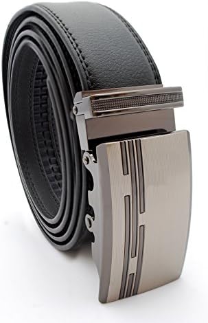 dBurg Products Men's One Size Adjustable Ratchet Belt (One-size, black leather brushed gun metal)