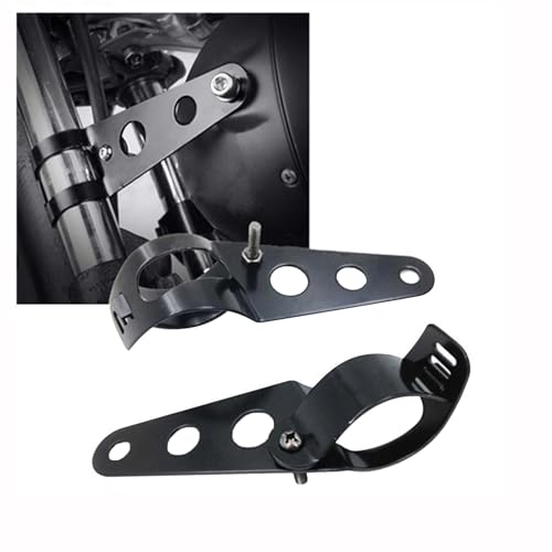 HQTS Universal Motorcycle Headlight Bracket 38mm - 51mm Motorcycle Headlight Holder Black Clip