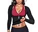 Women Sauna Suit Waist Trainer Neoprene Shirt for Sport Workout Corset Hot Body Shaper Top (XL, Black#2 long sleeves)