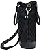 Vina 2 Bottle Wine Tote Bag - Travel Insulated Padded Wine/Champagne Carrier Cooler Case with Handle and Shoulder Strap + Free Corkscrew, Great Wine Lover Gift, Black