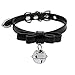 Handmade Cosplay Lolita Kitty Bell Collar Leather Bow Choker Necklace
