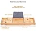 HEALIFTY Bathtub Tray - Craft Bamboo Bath Caddy Tray Retractable Bath Bridge Table Storage Rack Shelf Tablet Holder for Bed, Laptop, Reading
