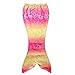 PGXT Girls 3 Pcs Mermaid Tail Rainbow Bathing Suit Swimwear Pink 140CM