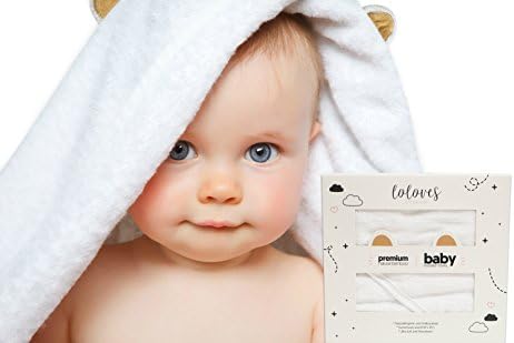 Loloves Extra Soft Premium Bamboo Baby Bath Towel | Organic, Natural and Hypoallergenic | Big and Absorbent with Warm Hood | Perfect for Newborns, Toddlers, Boys &amp; Girls | Best Baby Shower Gift