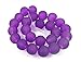 25 Frosted Sea Glass Round Beads 10mm Matte - Dark Violet