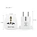 [2 Pack] BESTTEN Travel Adapter Plug for Europe, Germany, France, Russia, South Korea, Egypt, Iran, Indonesia (See List), Type F, 2-Pin Plug and 3-Prong Non-Tamper-Resistant Socket