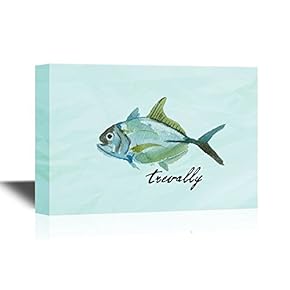 Seafood Canvas Wall Art - Sea Fish - Gallery Wrap Modern Home Art | Ready to Hang - 12x18 inches