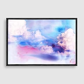 Framed Watercolor Cloud Home Artwork for Living Room Bedroom