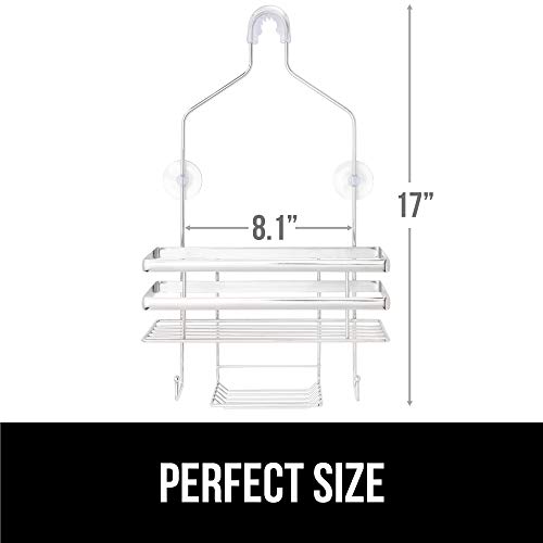 Gorilla Grip AntiSwing Oversized Shower Caddy, Rust Resistant Organizer, Holds 11 lbs, Strong
