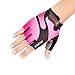 BOODUN Cycling Gloves with Shock-absorbing Foam Pad Breathable Half Finger Bicycle Riding Gloves Bike Gloves B-001, Pink, Medium
