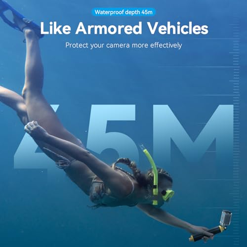 TELESIN 60M Waterproof Case for GoPro Hero 13 Hero 12 Hero 11 Hero 10 Hero 9 Black, 60M/196FT Waterproof Underwater Protective Case Includes Tripod Mounts and Fixing Screw for GoPro