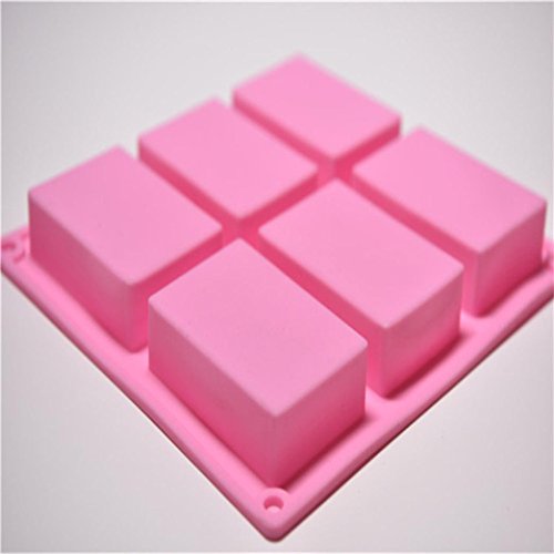 New Design!!Pop Sales!!Molyveva 6 Cavity Plain Basic Rectangle Silicone Mould For Homemade Craft Soap Mold