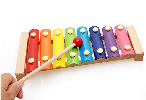 image for HenMerry 8 Key Toned Xylophone Wooden Musical Percussion Instrument Gl
