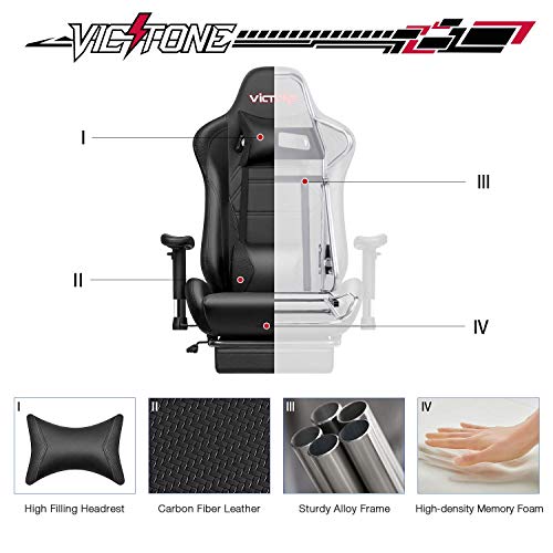 VICTONE Ergonomic Gaming Chair Computer Gaming Chair Reclining Racing