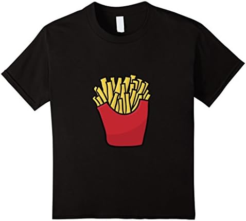 Kids French Fries T-Shirt (Delicious Food Snack Tee) 4 Black