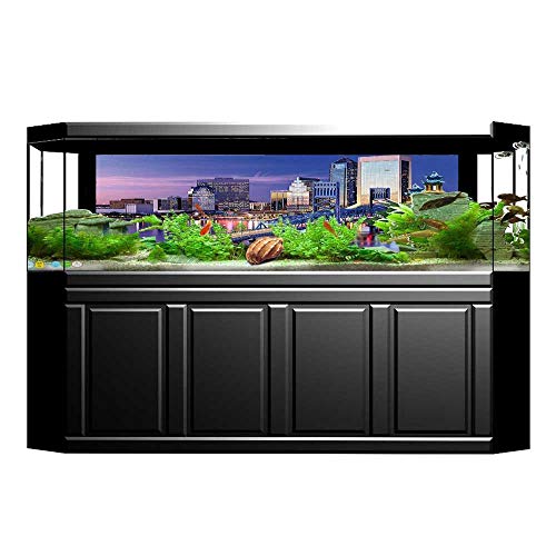Background Decoration Urban Bridge Office Buildings Jacksonville Florida Violet Blue Light Pink Tan Home Decoration L29.5 x H19.6
