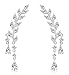 Osiana Womens CZ Crystal Leaf Ear Wrap Cuffs Climber Earrings Sweep Stud Earring Pin Color Silver ER-1