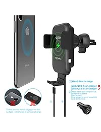 Squish   Cargador de coche inalámbrico para iPhone XS Max XS XR X 8Plus 8, Samsung S9 S9+ S8 S8+ Note9 Note8 y otros smartphones