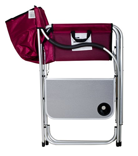 Stylish-Camping-SL1215-Burgundy-Heavy-Duty-Folding-Camping-Director-Chair-with-Side-table
