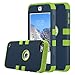 ULAK iPod Touch 7 Case, 3 in 1 Hard PC Case with Shockproof Silicone Interior Heavy Duty High Impact Dual Layer Protective Case for Apple iPod Touch 7th/6th/5th Generation, Green