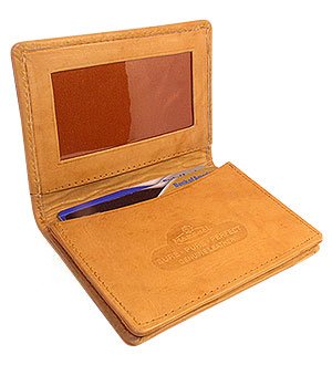 MW580TN 3" x 4" Mens Leather Credit Card Holder Tan Wallet