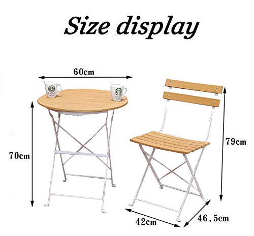 Zhyaj Garten-Speisegarnitur Aus Holz - Klappbare Bistro-Garnitur - Regen- Und Korrosionsschutz-Tischstuhlgarnitur… – Bild 7