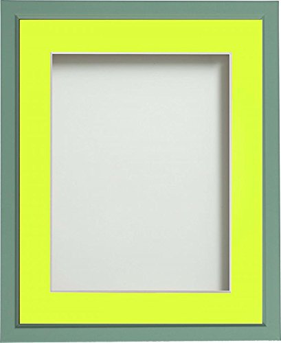 Frame Company Drayton Range 9x7-inch Green Picture Photo Frame with Lemon Bon Mount For Image Size 8x6-inch