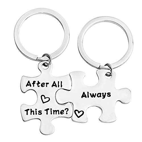 FUSTMWCouple Puzzle Keychain After All This Time and Always Couples Jewelry