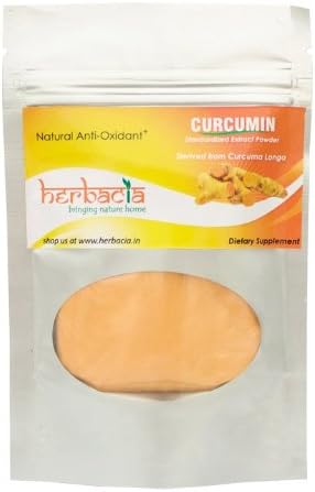 Herbacia's Natural Three Peak Curcumin with Piperine, 95 % Curcuminoids, 95 % Piperine, Enhanced Bioavailability, Greater Absorption, Pure Powder, No Fillers (10 grams)