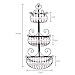 MyGift Wall Mounted 3 Tier Black Iron Metal Hanging Kitchen Basket Fruit Bowl Produce Storage Rack with Scrollwork Design