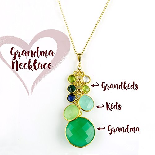 grandma necklace with grandkids birthstones